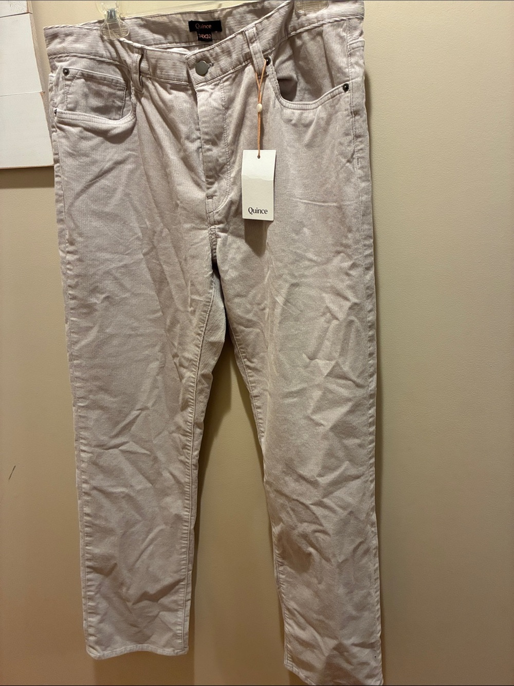 Quince Men's Light Beige/ Grey Corduroy Pants